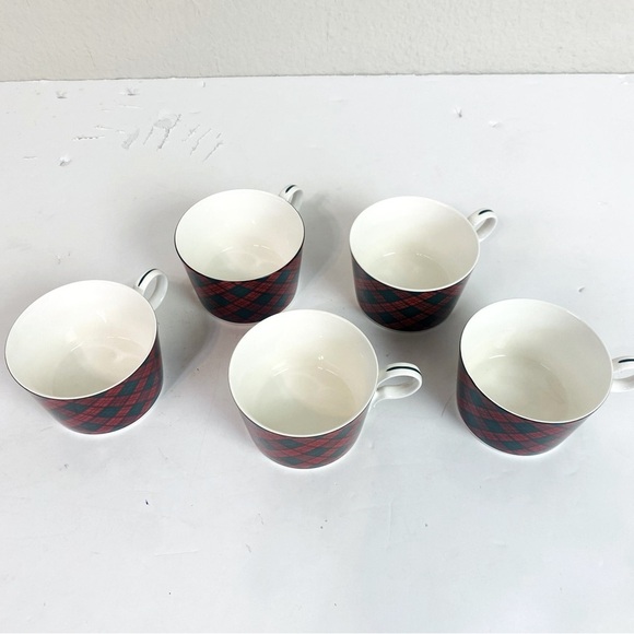 Set Of 5 Arita Charles Roberts Tartan Plaid Cups 8oz - Picture 5 of 6